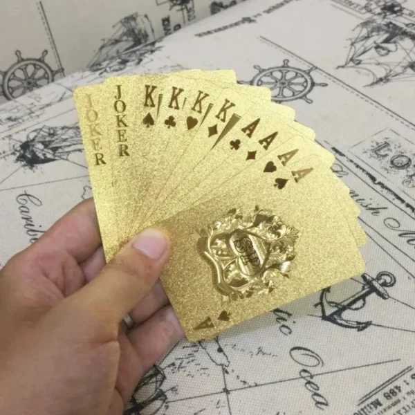 Cartas de Poker de Lujo Doradas ¡A Prueba de Agua!