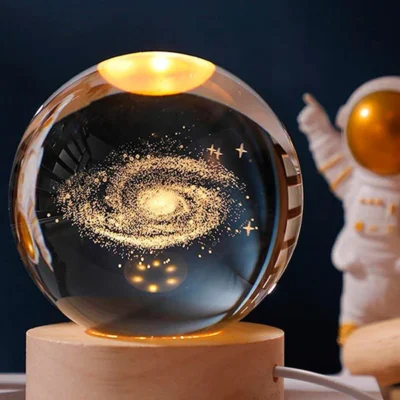🪐Esfera espacial 3D con base de luz(precio por unidad)