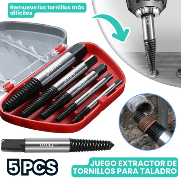 Kit extractor de tornillos rotos