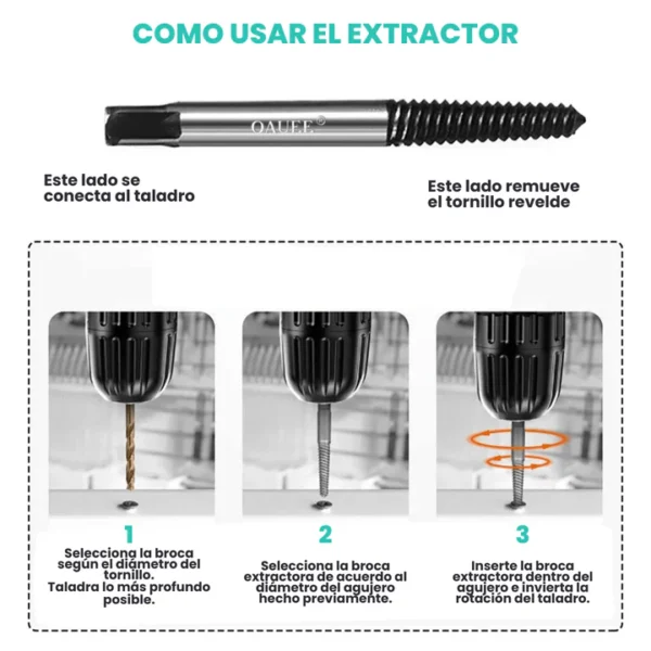 Kit extractor de tornillos rotos - Imagen 4