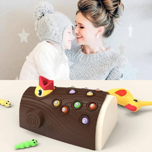 Pájaro carpintero magnético juego Montessori - Imagen 3