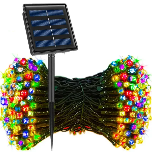 Luces navideñas con panel solar