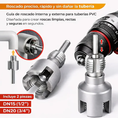 Roscador para PVC/PPR — SET x2 piezas (½ y ¾)